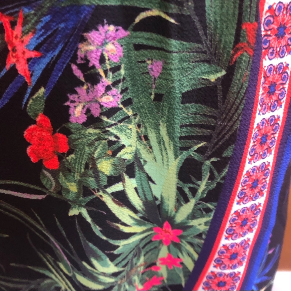 Flying Tomato Black & Multi color floral empire maxi tropical Sun dress Size XS - Picture 7 of 12